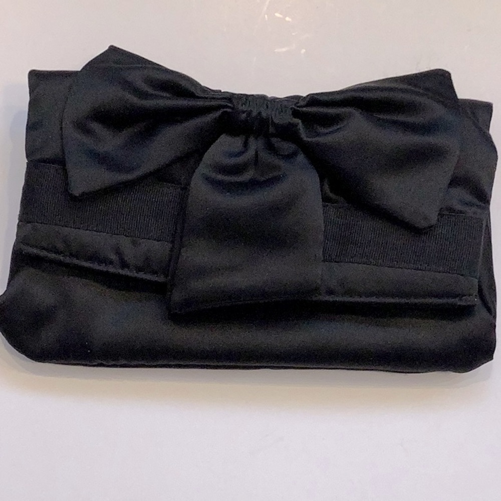 Jeanne Lottie Vintage Black Satin Clutch